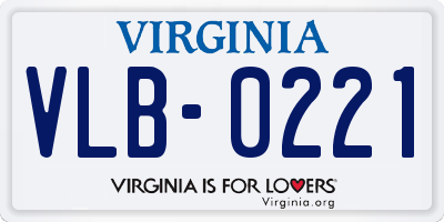VA license plate VLB0221