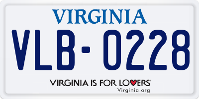 VA license plate VLB0228