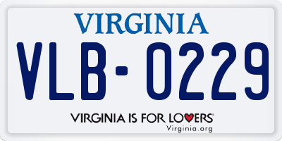 VA license plate VLB0229