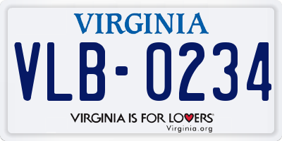 VA license plate VLB0234