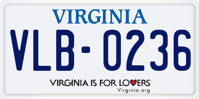 VA license plate VLB0236