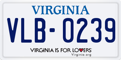 VA license plate VLB0239