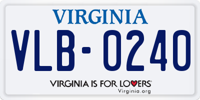 VA license plate VLB0240