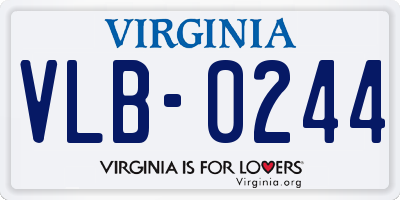 VA license plate VLB0244
