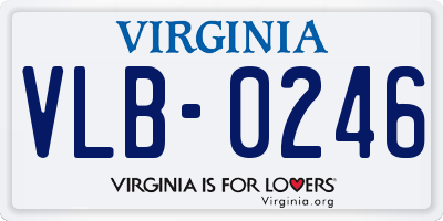 VA license plate VLB0246