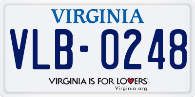 VA license plate VLB0248