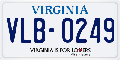 VA license plate VLB0249