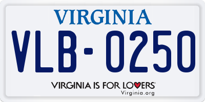 VA license plate VLB0250