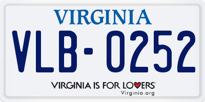 VA license plate VLB0252