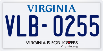 VA license plate VLB0255