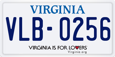 VA license plate VLB0256