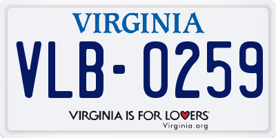 VA license plate VLB0259