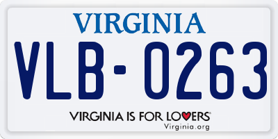 VA license plate VLB0263