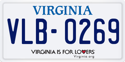 VA license plate VLB0269