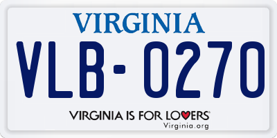 VA license plate VLB0270