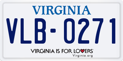 VA license plate VLB0271