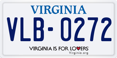 VA license plate VLB0272