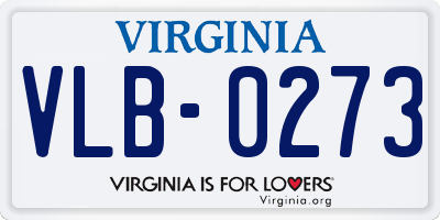 VA license plate VLB0273