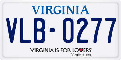 VA license plate VLB0277