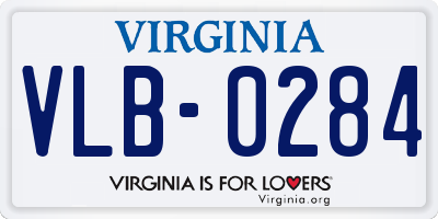 VA license plate VLB0284