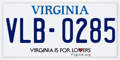 VA license plate VLB0285