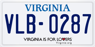 VA license plate VLB0287