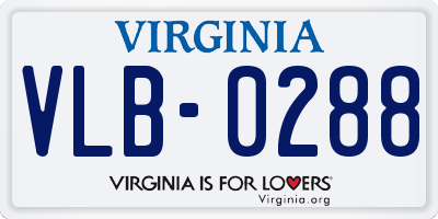 VA license plate VLB0288