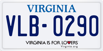 VA license plate VLB0290