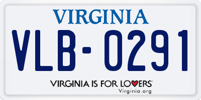 VA license plate VLB0291