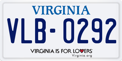 VA license plate VLB0292