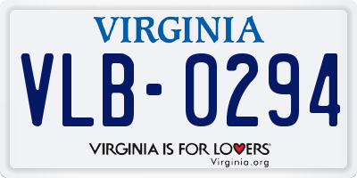 VA license plate VLB0294