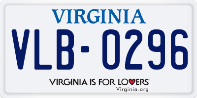 VA license plate VLB0296