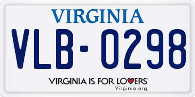 VA license plate VLB0298