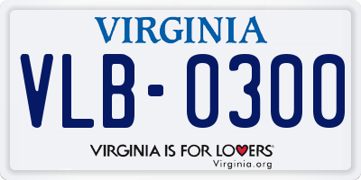 VA license plate VLB0300