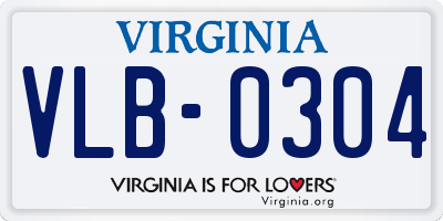 VA license plate VLB0304