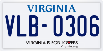 VA license plate VLB0306