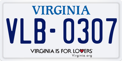 VA license plate VLB0307