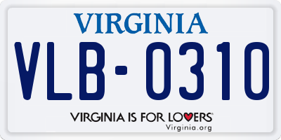 VA license plate VLB0310