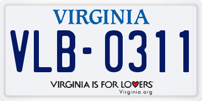 VA license plate VLB0311