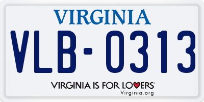 VA license plate VLB0313