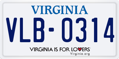 VA license plate VLB0314