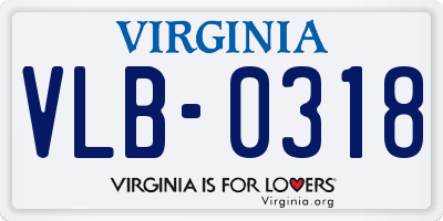 VA license plate VLB0318