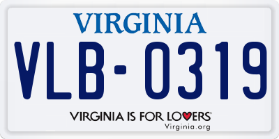 VA license plate VLB0319