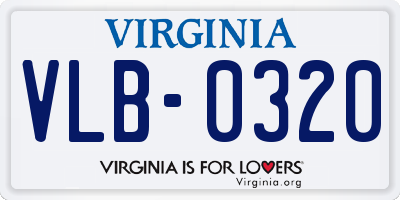 VA license plate VLB0320