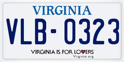 VA license plate VLB0323