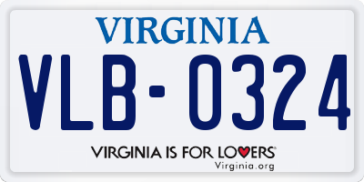 VA license plate VLB0324