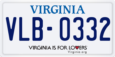 VA license plate VLB0332