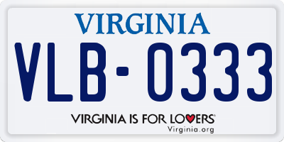 VA license plate VLB0333
