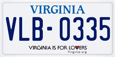 VA license plate VLB0335