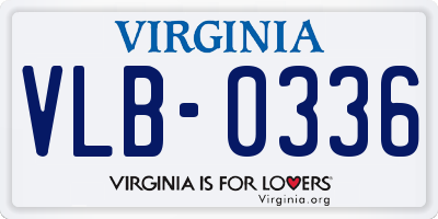 VA license plate VLB0336